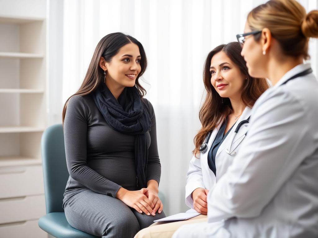 Doctor consulting a woman about gynaecological health